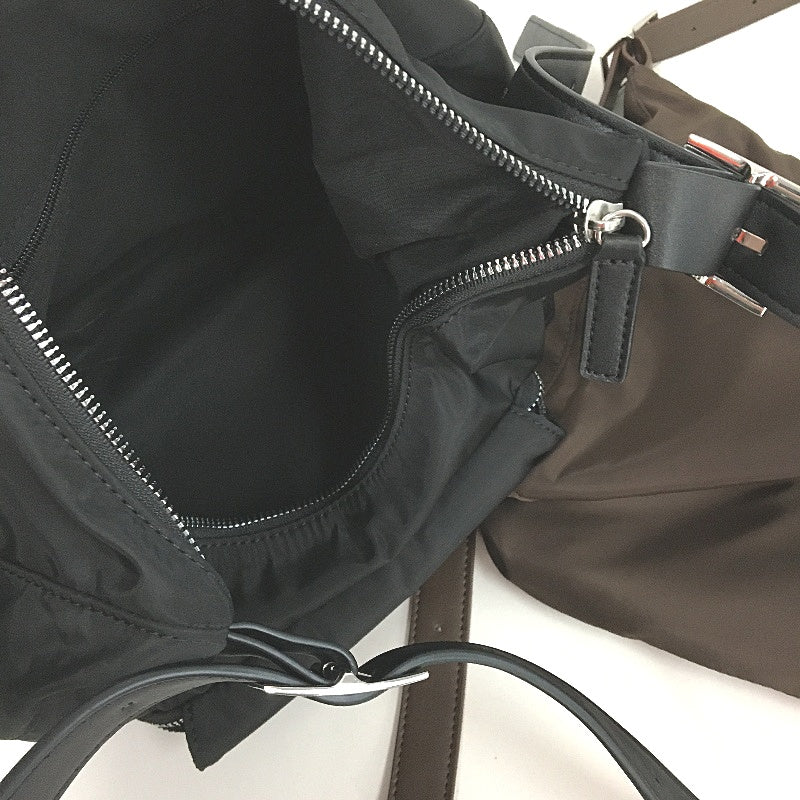 Chocolate Brown & Solid Black Adjustable Strap Shoulder Bags Matching Set NEW