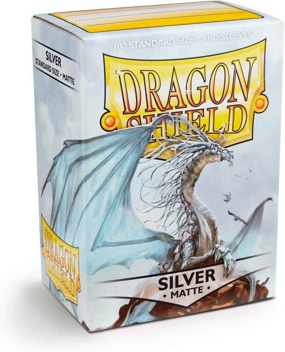 Dragon Shield AT-11008 Silver Matte Sleeves for Trading Cards