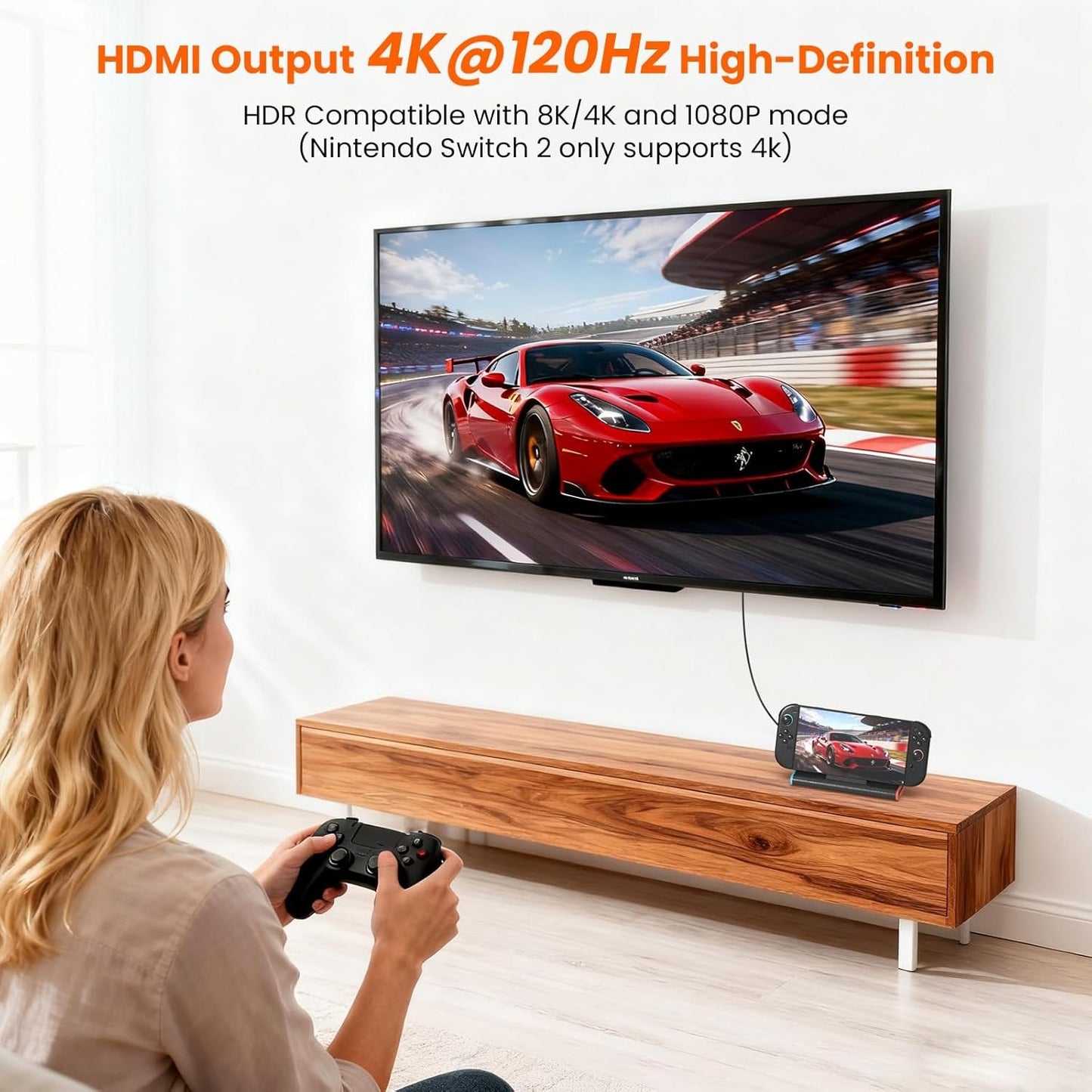 Rocketek Switch 2 Dock Station Portable TV for Nintendo AU