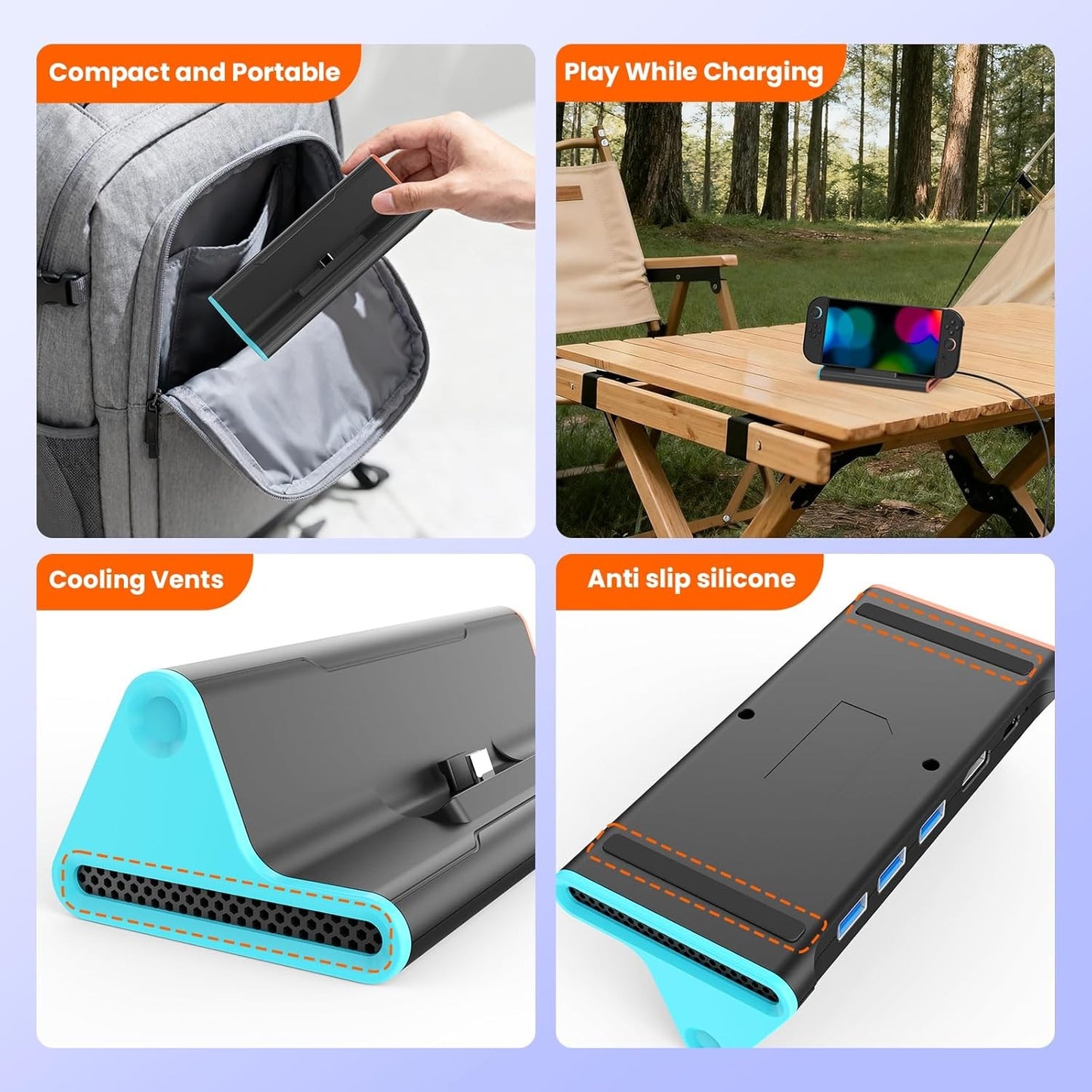 Rocketek Switch 2 Dock Station Portable TV for Nintendo AU