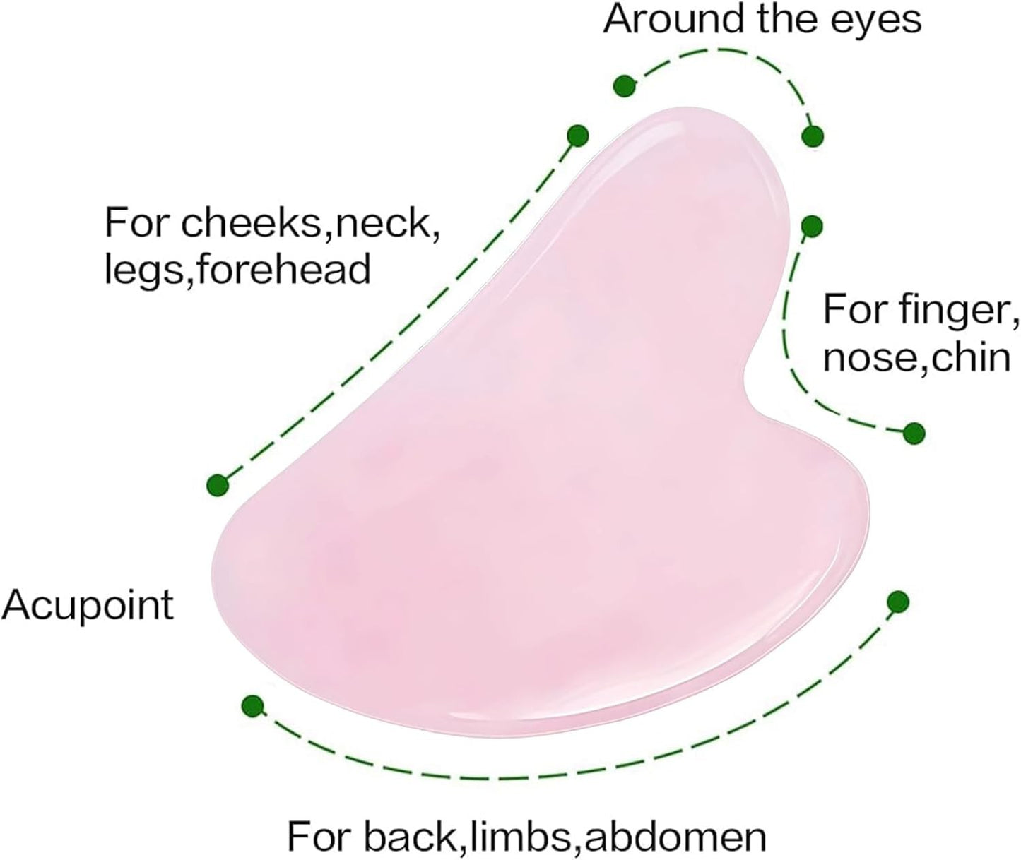 Lgqsunfa Gua Sha Facial Massage Tools Set with Pink Jade & Green Stone