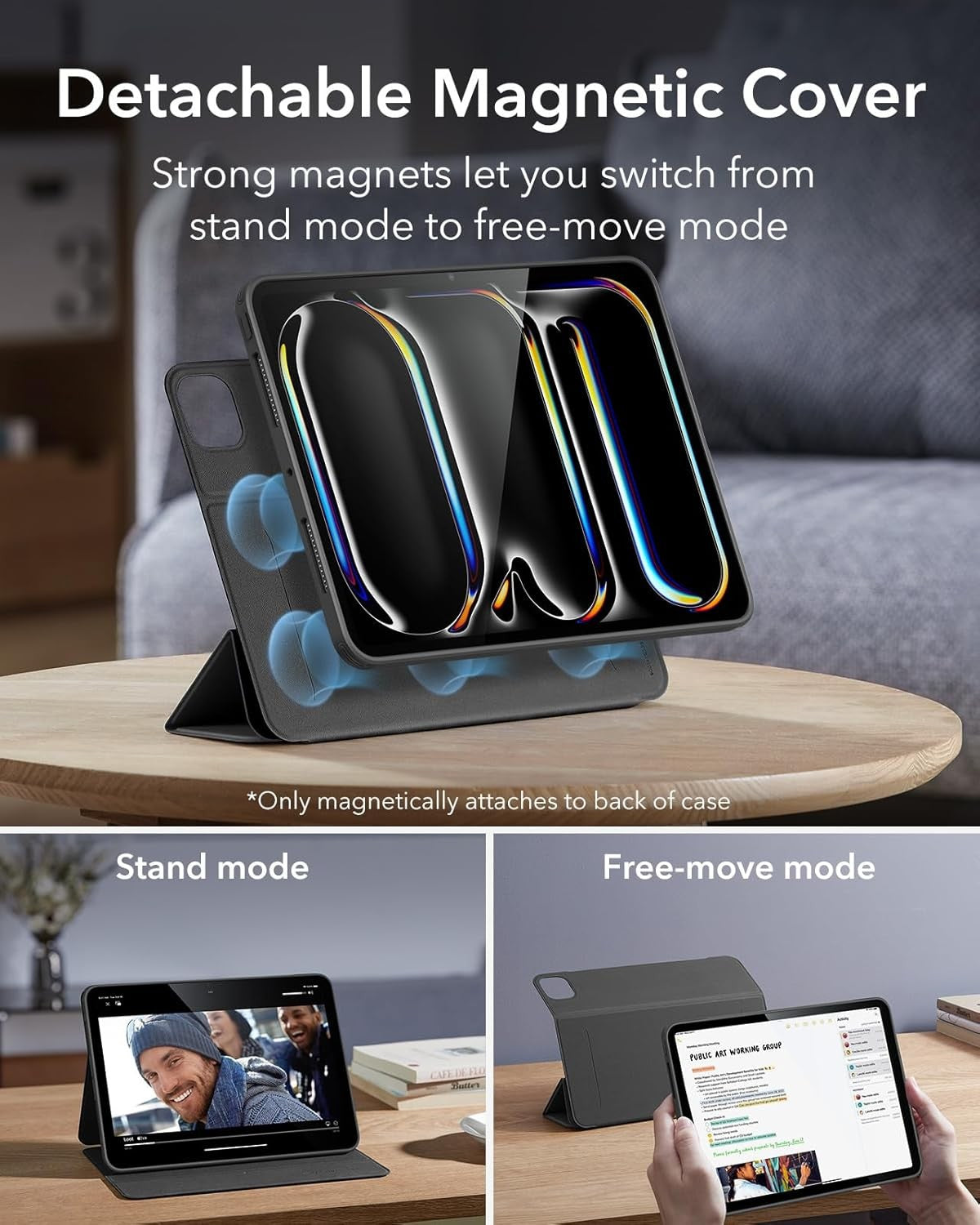 ESR iPad Pro 11 Inch Case with Removable Magnetic Cover and Pencil Holder...