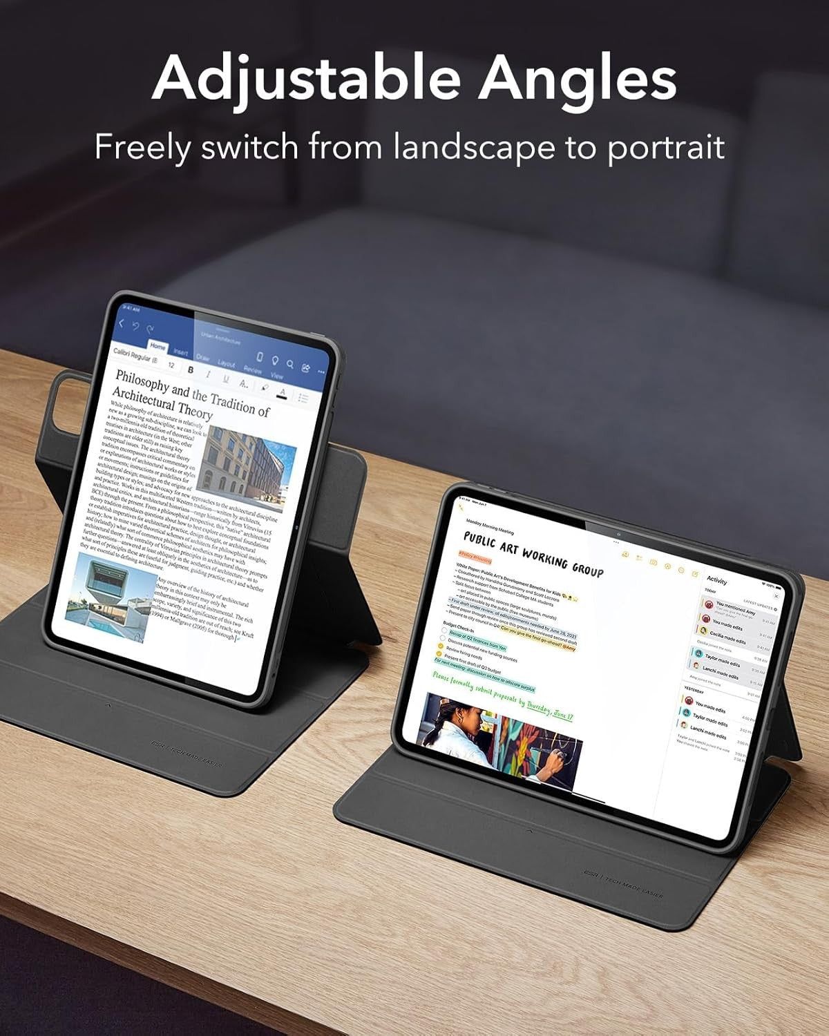 ESR iPad Pro 11 Inch Case with Removable Magnetic Cover and Pencil Holder...