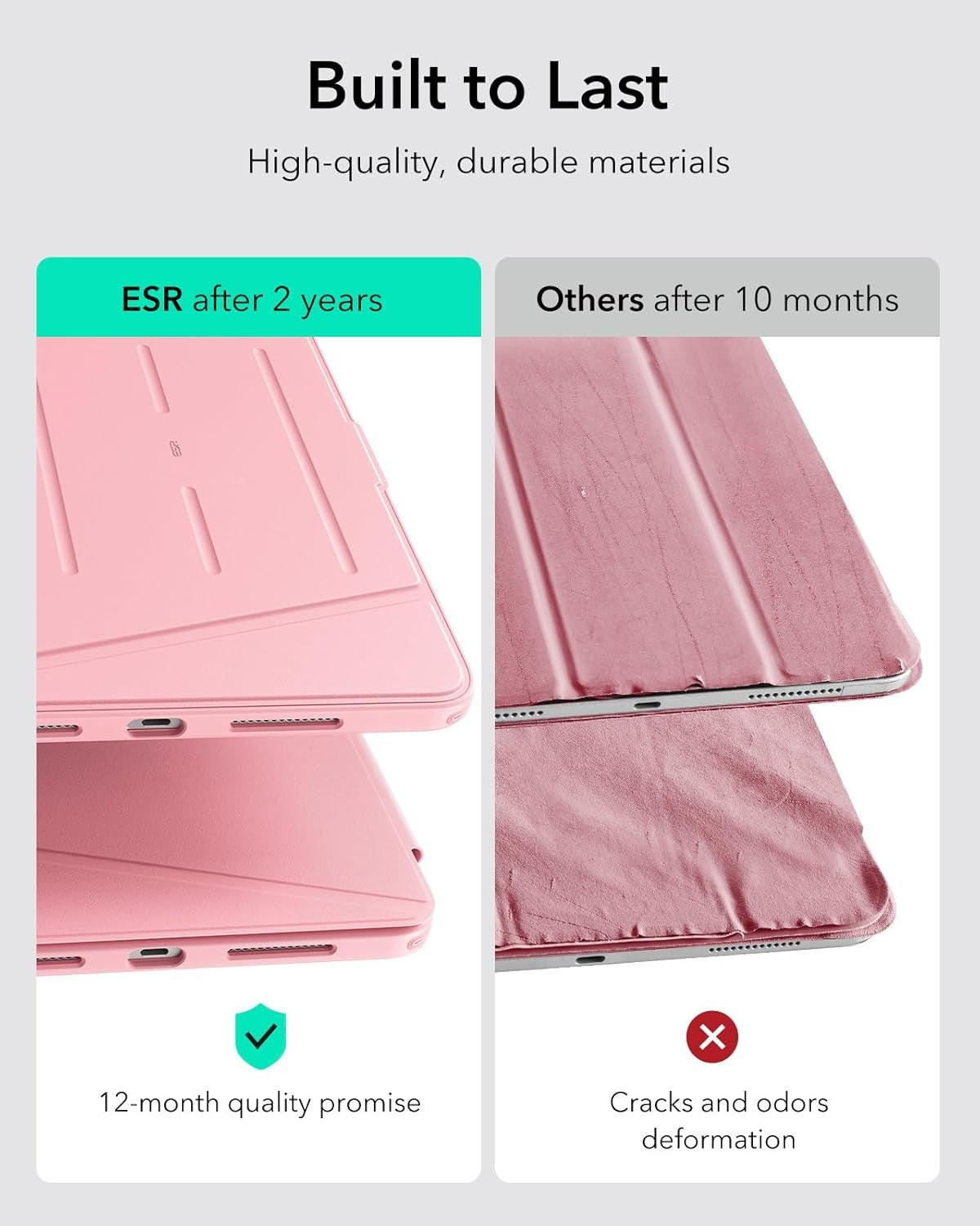 ESR iPad Pro 11 Inch Case with Vertical Stand and Pencil Holder - Pink