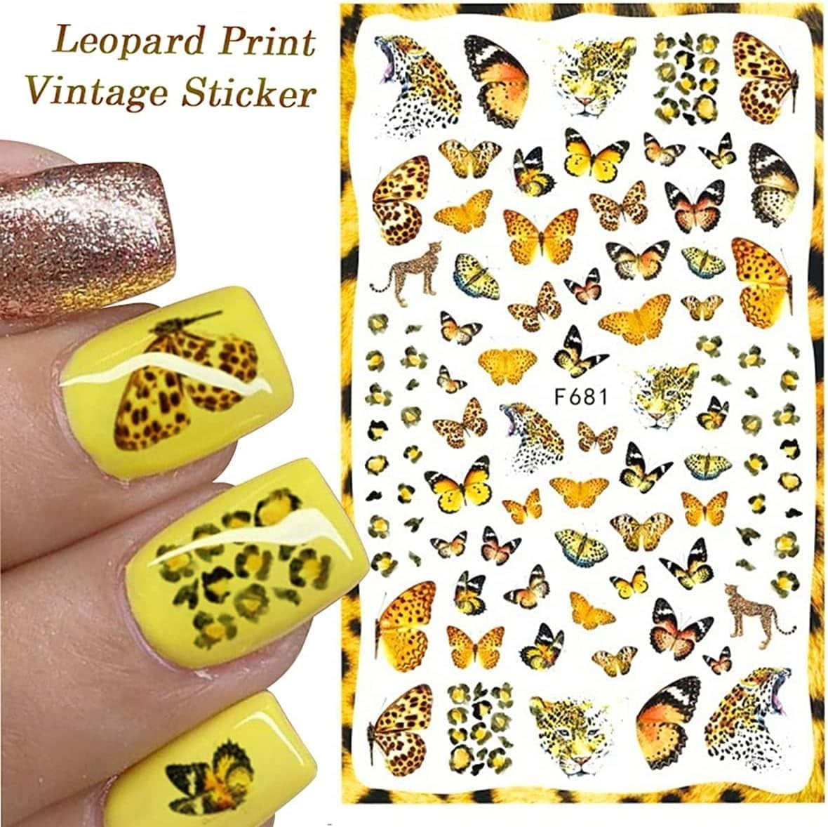 Mecus Butterfly Nail Art Stickers for Manicure Decorations 8 Sheets