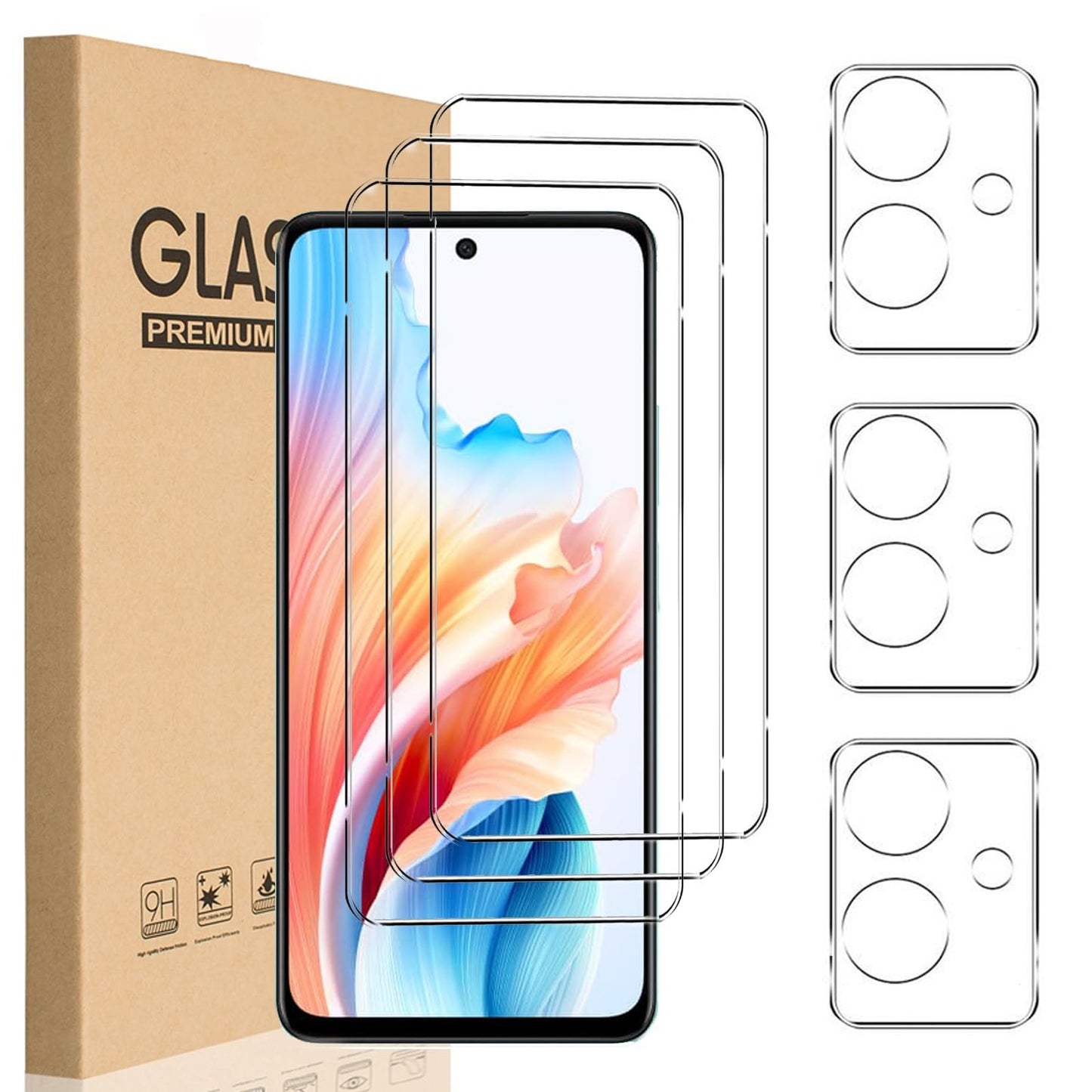 HEYUS HD Clear Screen Protector and Camera Lens for OPPO A79 5G