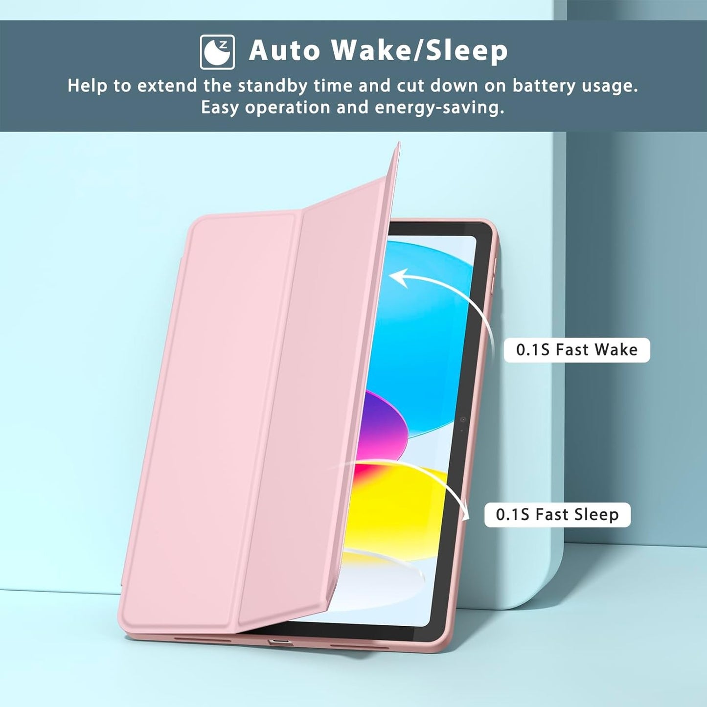 Meliya Slim Hard Shockproof Case for iPad 11" & 10.9" 2022 Pink