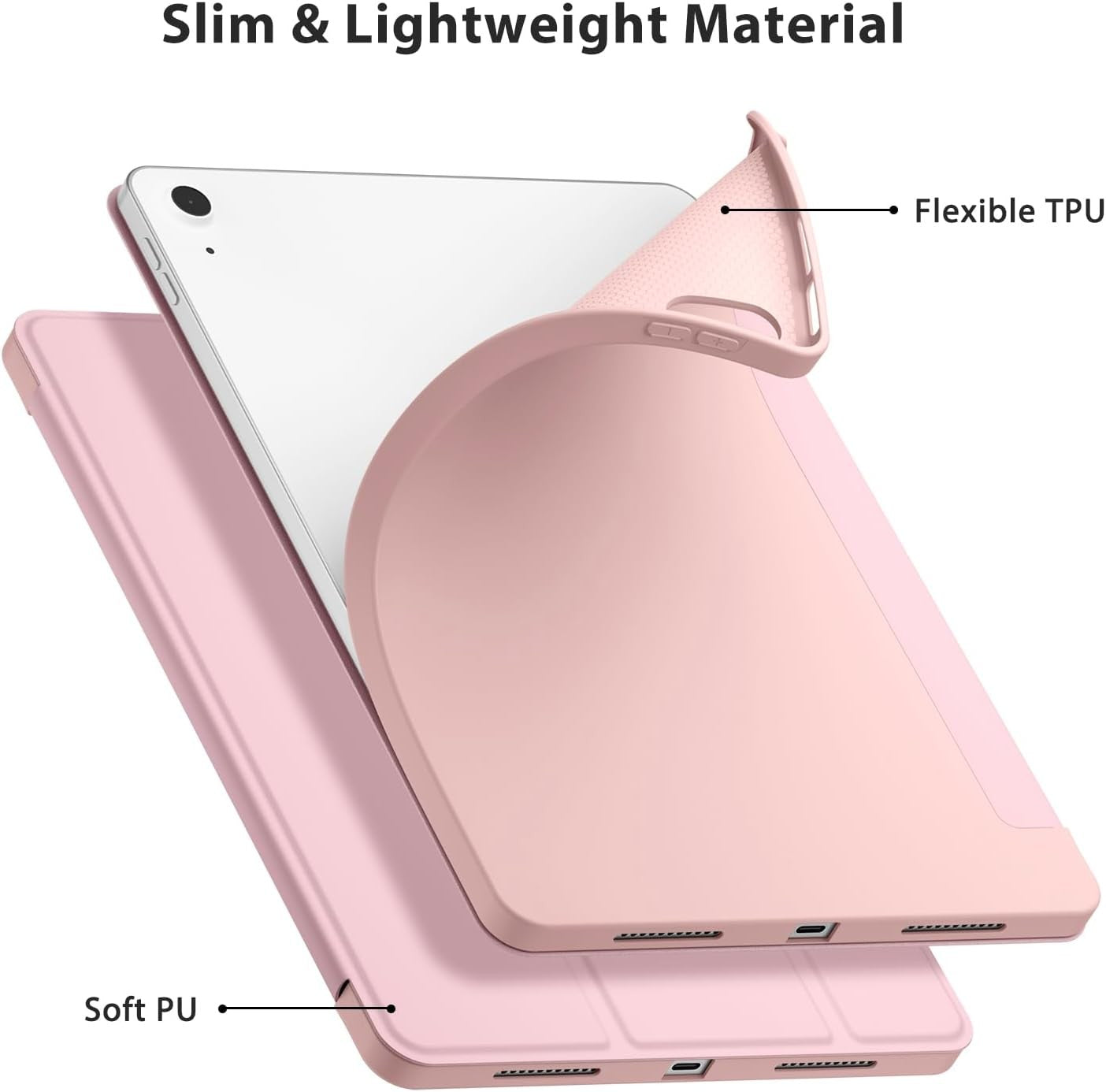 Meliya Slim Hard Shockproof Case for iPad 11" & 10.9" 2022 Pink