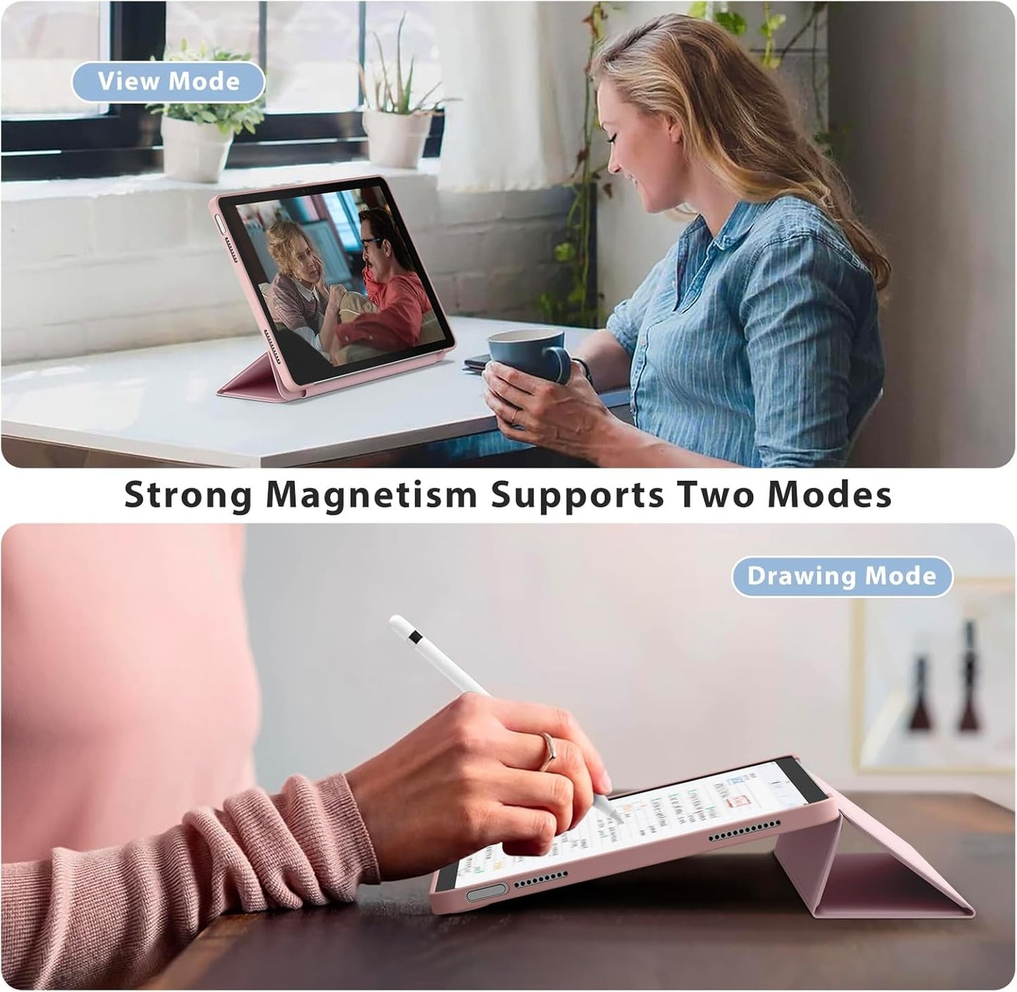 Meliya Slim Hard Shockproof Case for iPad 11" & 10.9" 2022 Pink