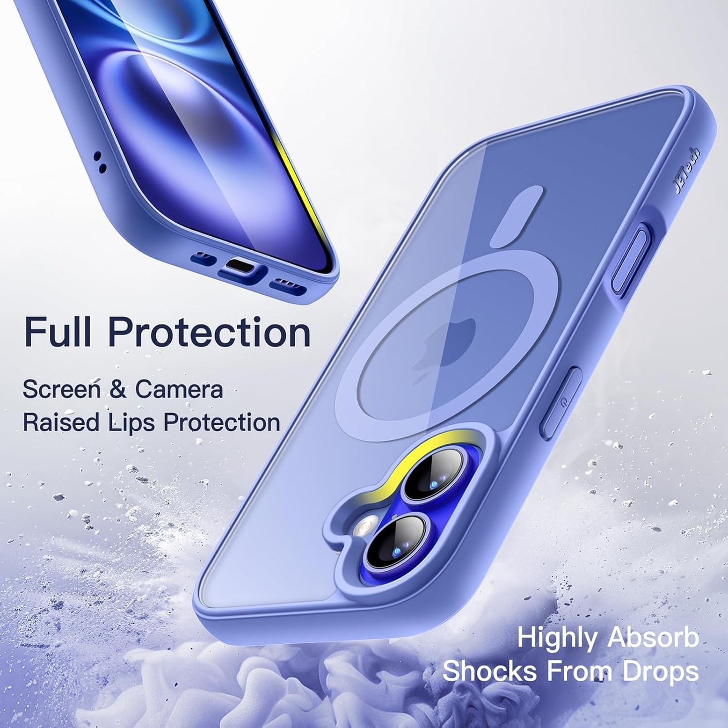 JETech Magnetic Case for iPhone 16 6.1-Inch Shockproof Bumper Cover
