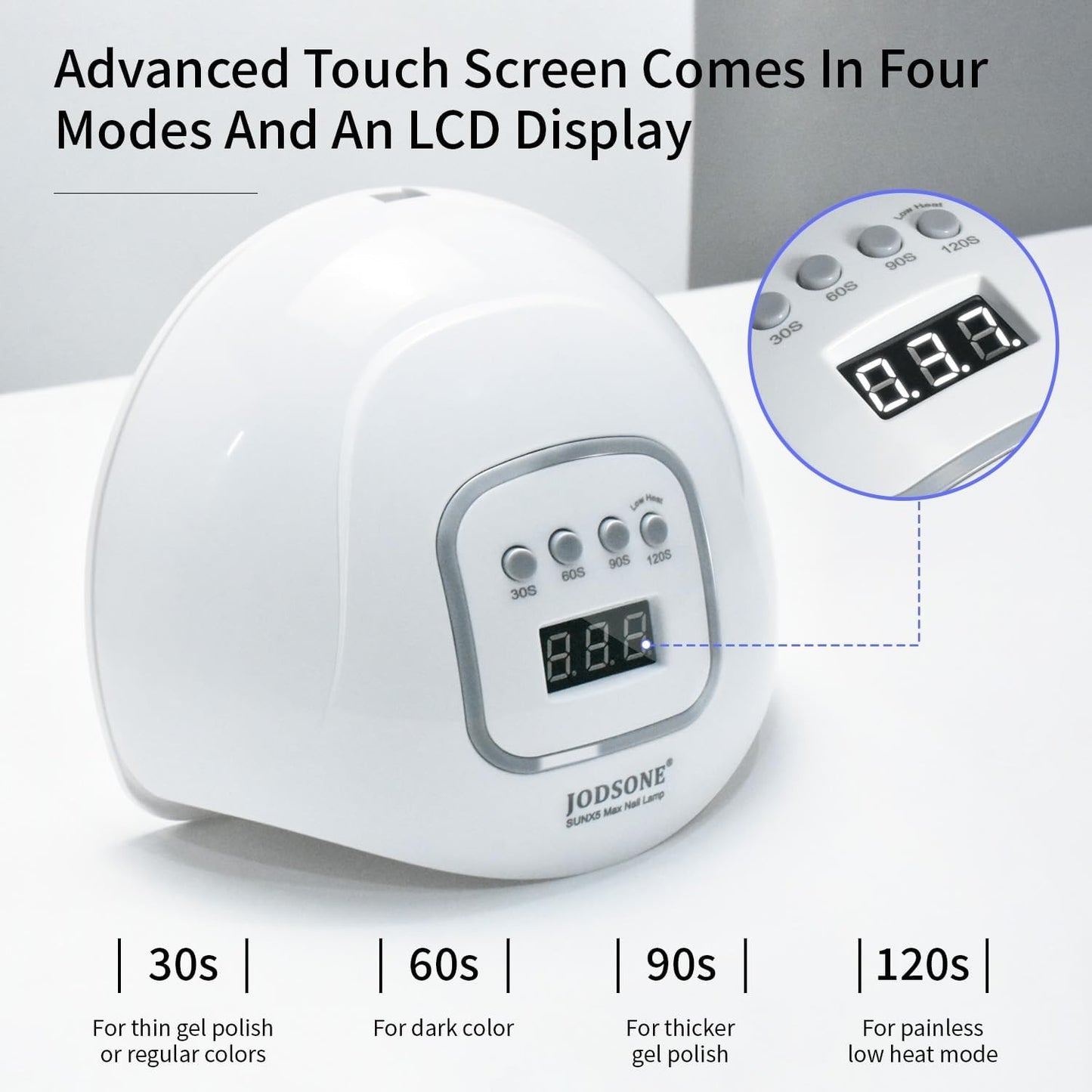 JODSONE UV LED Nail Lamp for Gel Polish with Automatic Sensor & 4 Timers