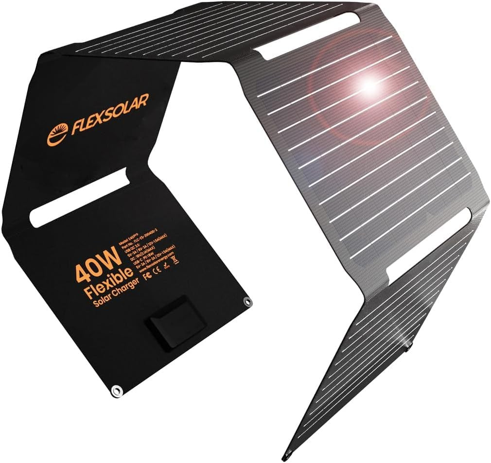 FlexSolar LX-E40pro 40W Portable Solar Panel Charger for Camping