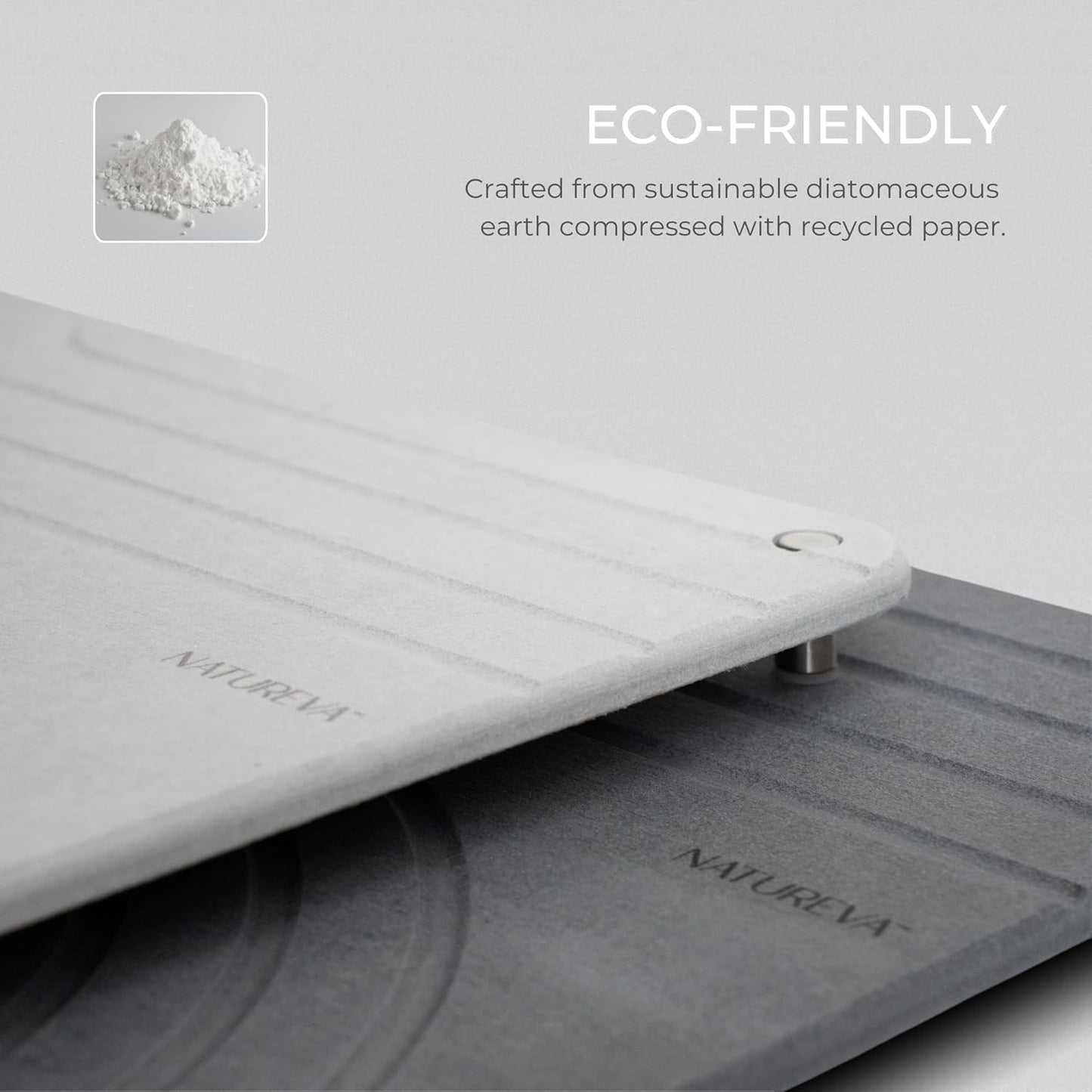 Natureva Stone Dish Drying Mat Super Absorbent Diatomite Slate Tide