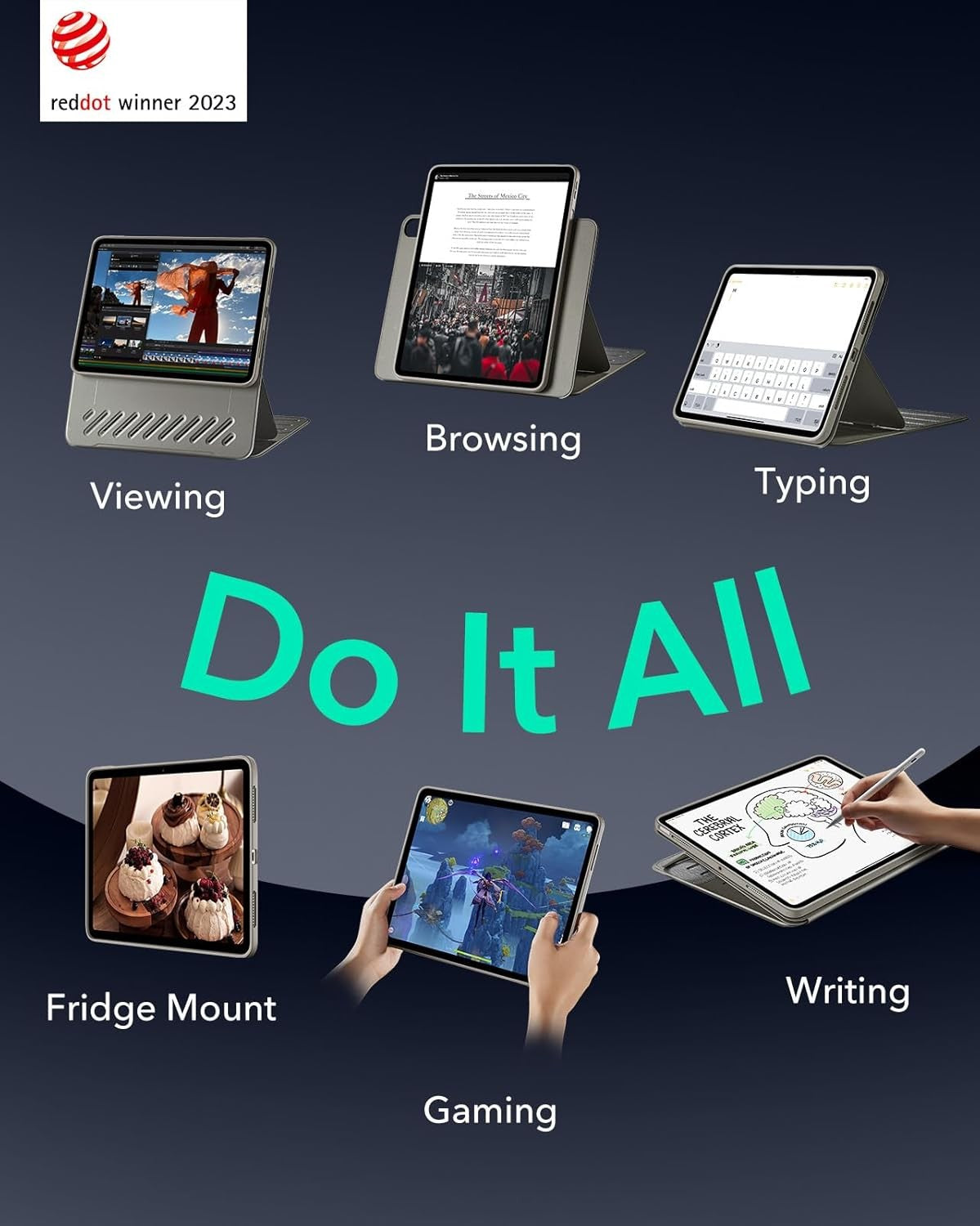 ESR iPad Air 11 Inch Case with Removable Magnetic Cover Adjustable Stand