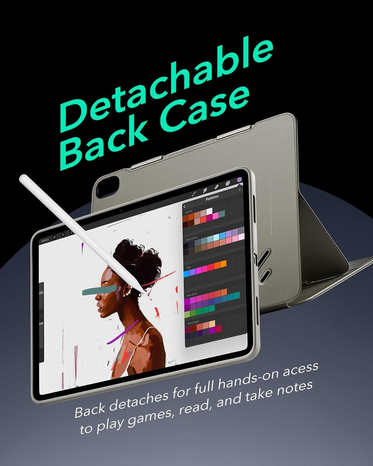 ESR iPad Air 11 Inch Case with Removable Magnetic Cover Adjustable Stand