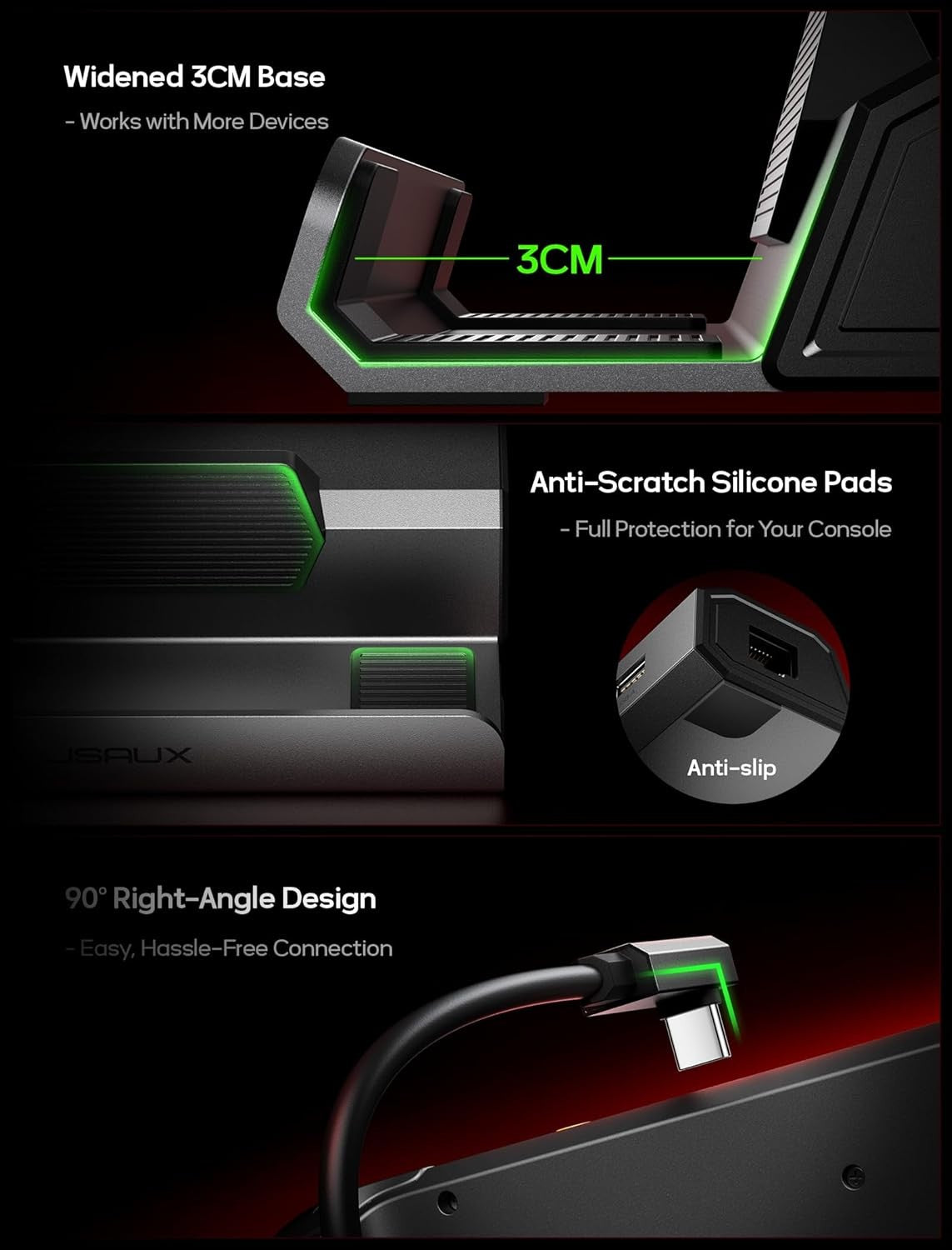 JSAUX 4K@120Hz Docking Station for Steam Deck with HDMI and USB Ports