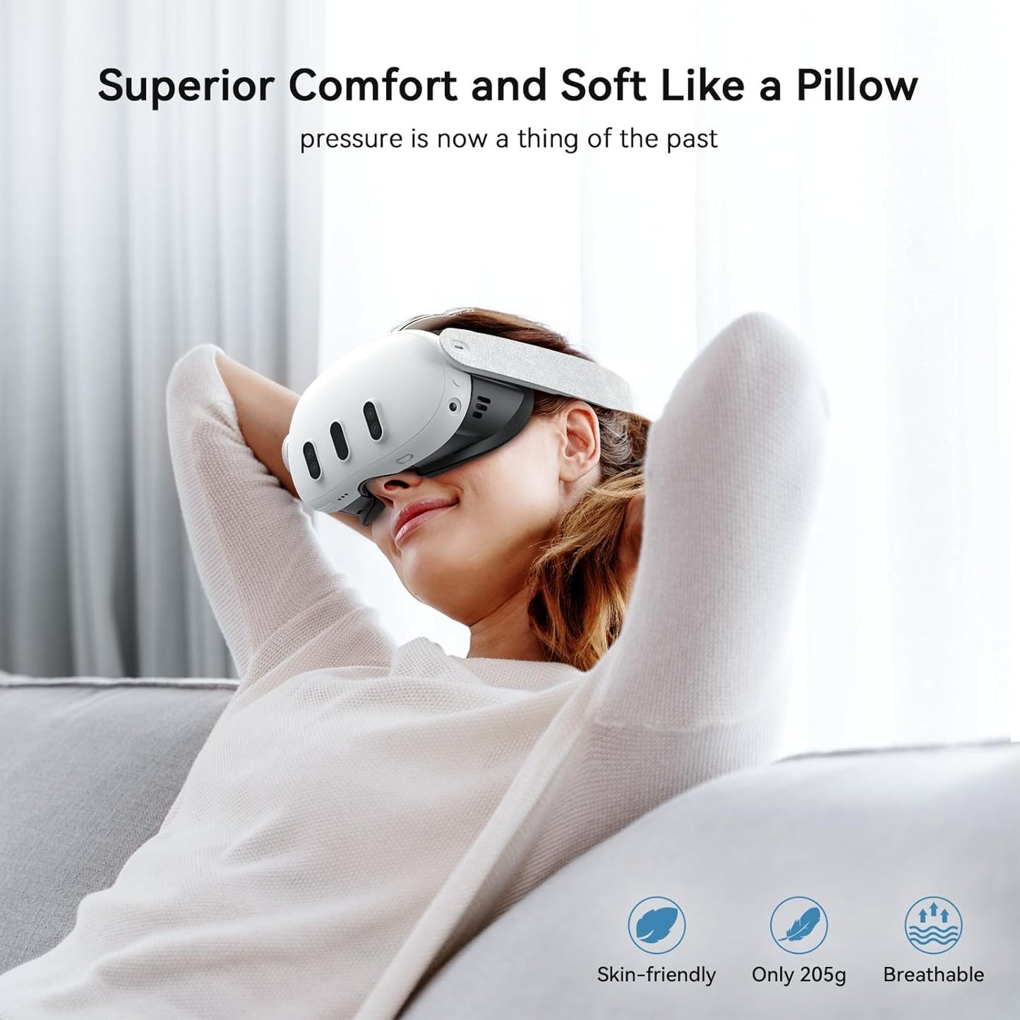 M AMVR Face Cover Pad for Meta Quest 3 Accessories with Soft Cushion Black