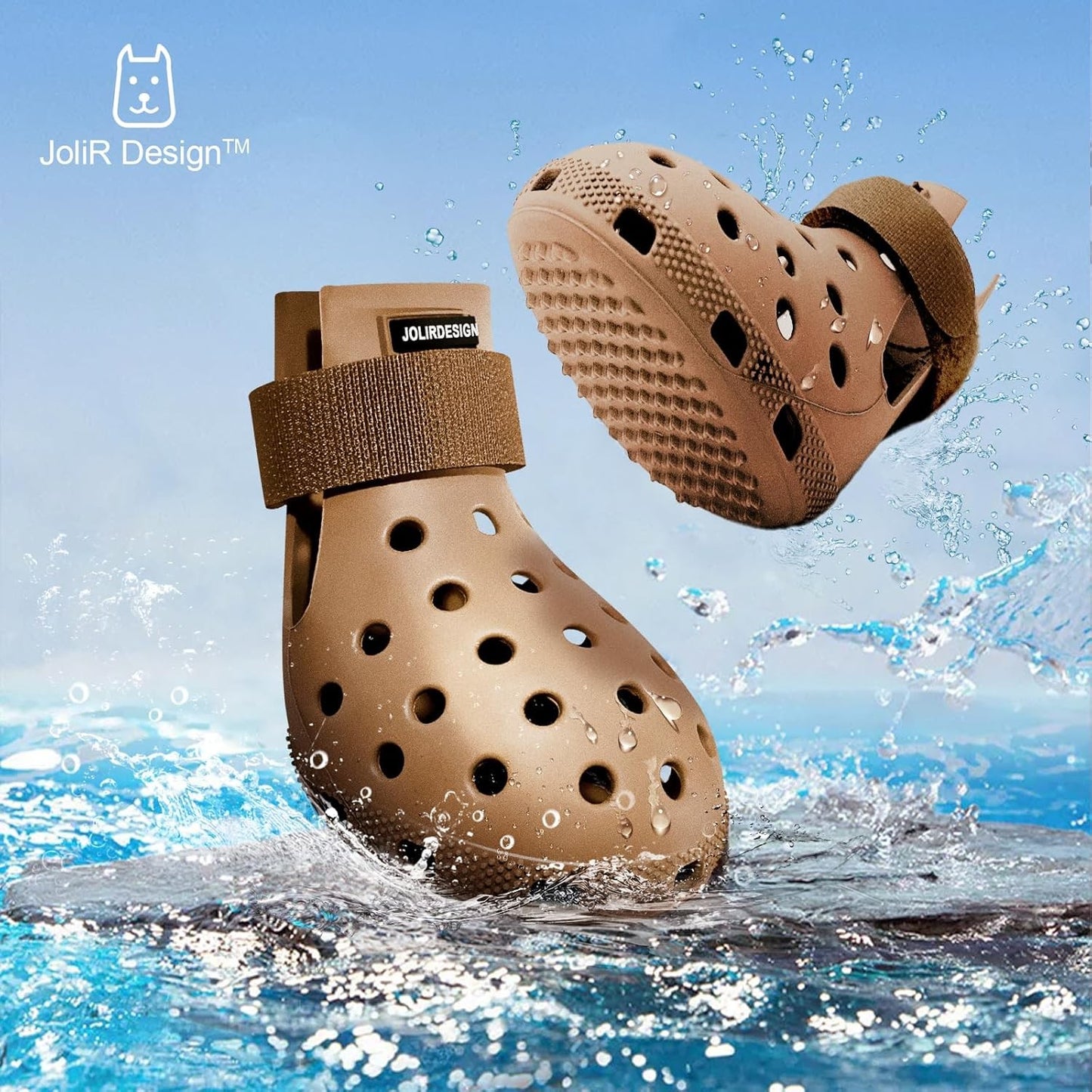 JoliR Design Waterproof Dog Shoes for Hot Pavement - Non-Slip Boots