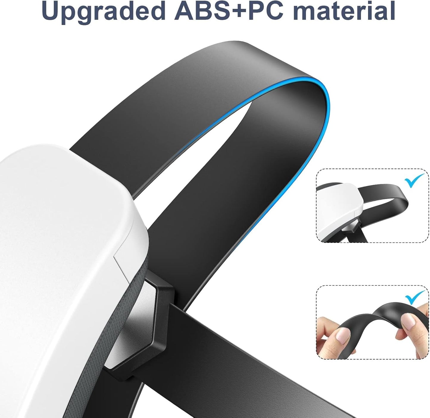 Tobpob Adjustable VR Head Strap for Oculus Quest 2 Black Replacement