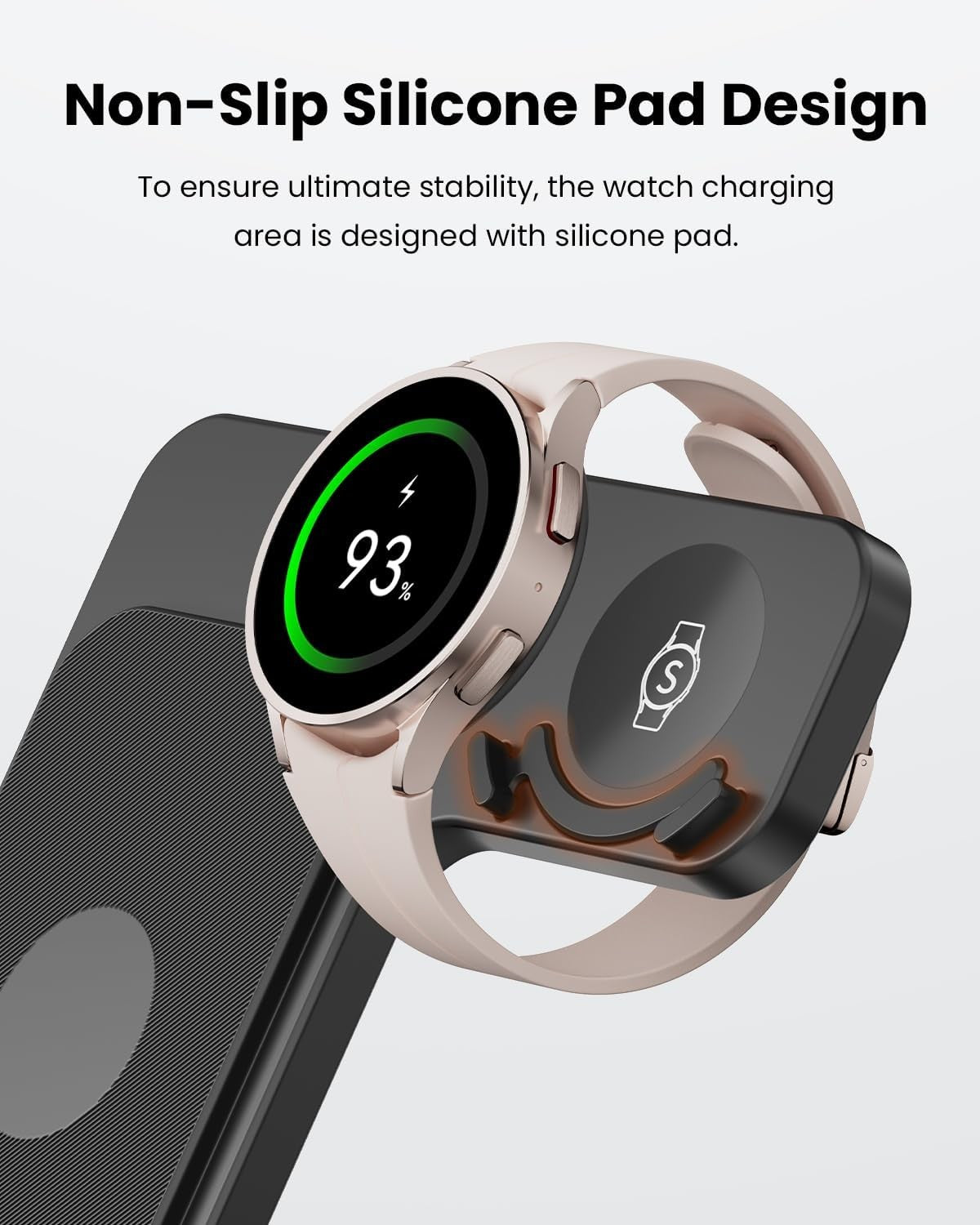 GEEKERA 3 in 1 Foldable Wireless Charger Station for Samsung Devices Black