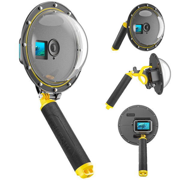 TELESIN Underwater Dome Port for DJI Action Cameras with Waterproof Case