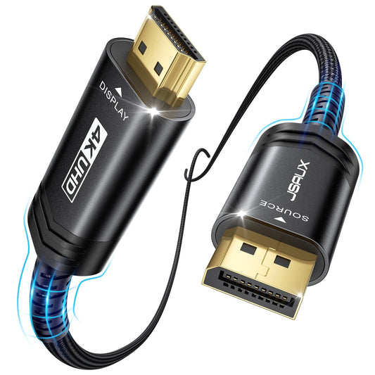 JSAUX 4K DisplayPort to HDMI Cable Adapter 1M for UHD Video