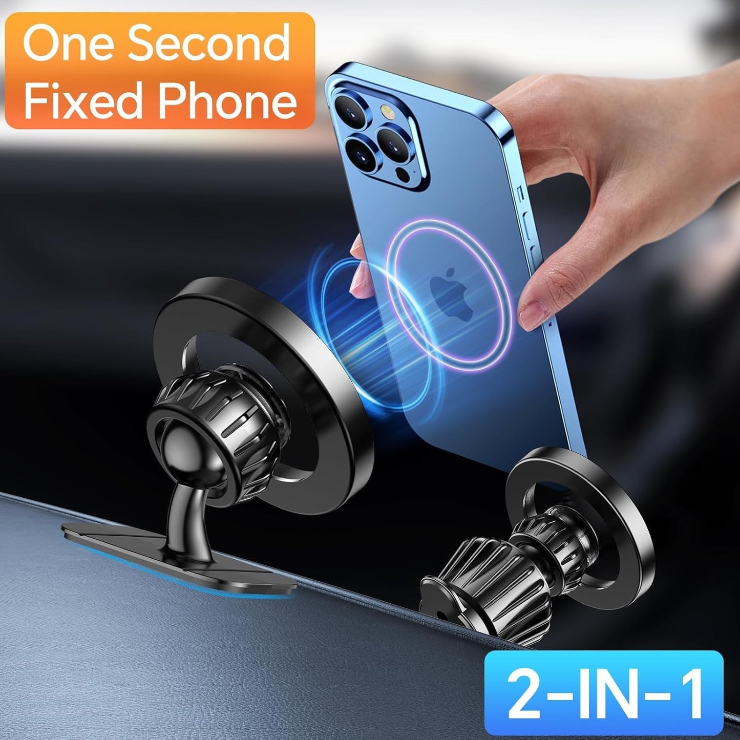 Coolpow Magnetic Phone Holder for Car with 20 Strong Magnets - Black