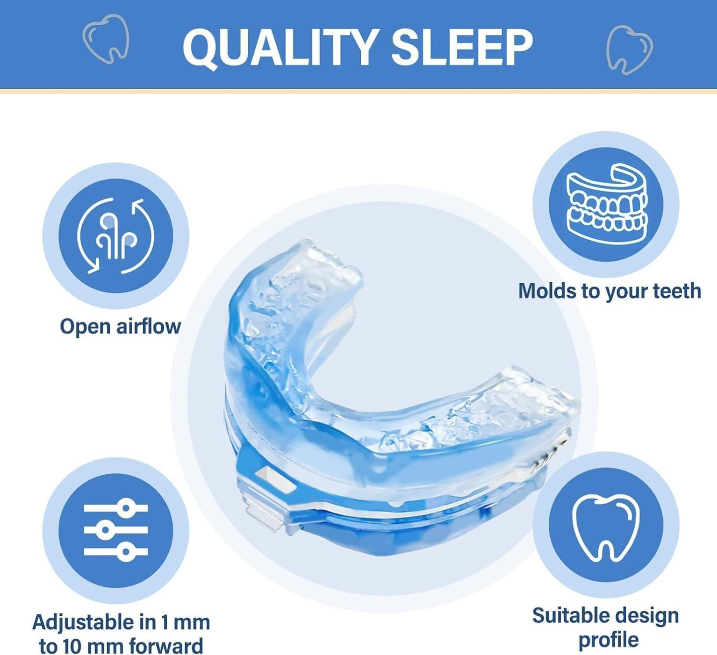 GoTags Anti Snoring Mouthpiece Soft Snore Stopper for Men and Women