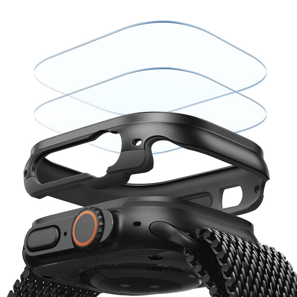 ESR Apple Watch Ultra Case with Screen Protector 49mm Military Grade Black