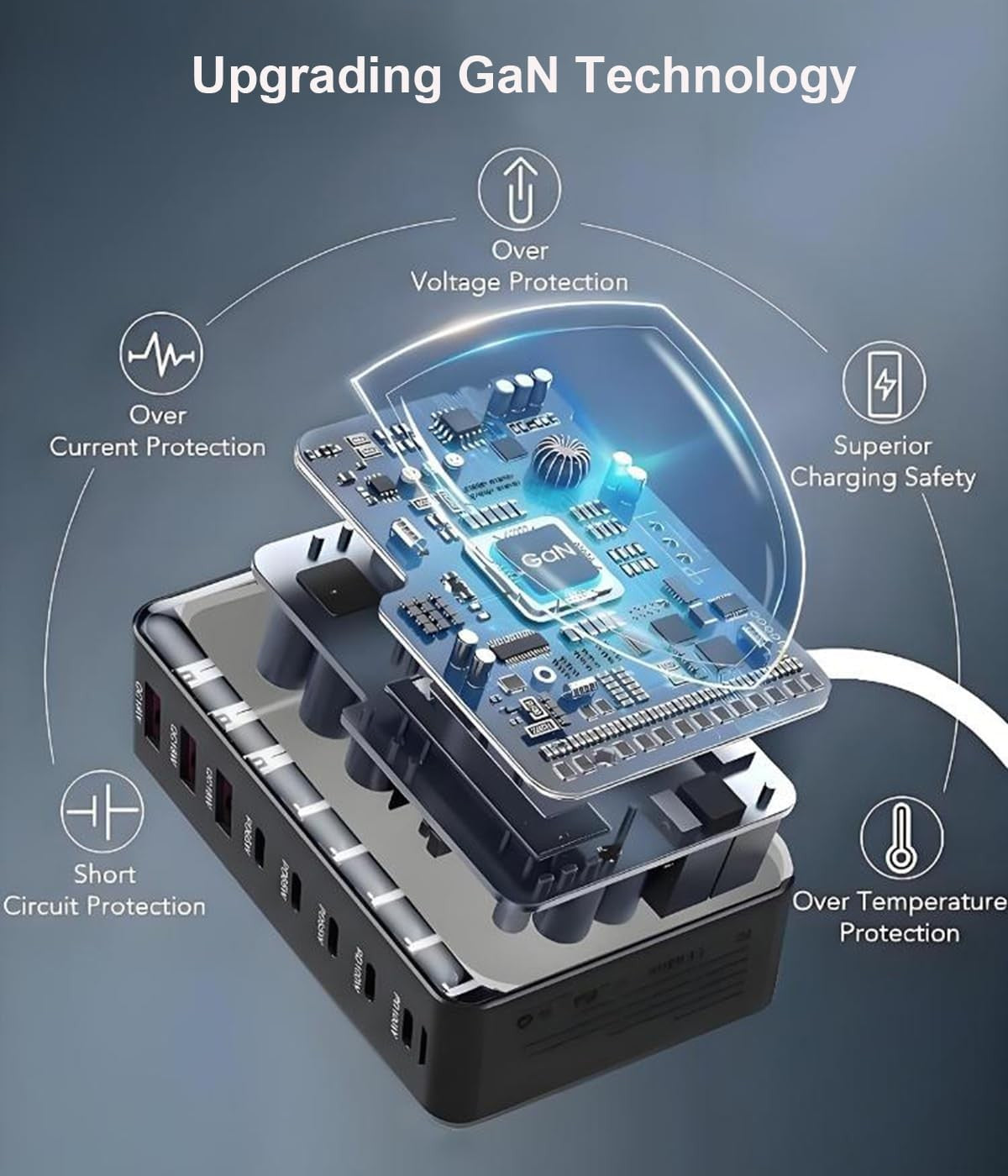 AIMVP 440W GaN USB C Charger Block with 8 Ports Fast Charging Station