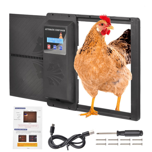 EtheQuandrile Automatic Chicken Coop Door with Timer & USB Charging