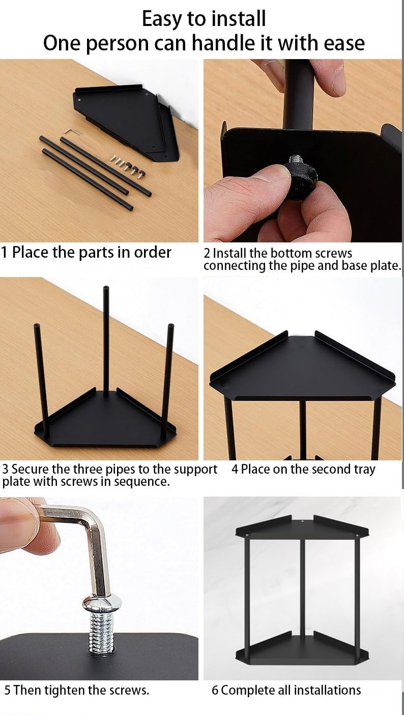 MEAJIO 2-Tier Clear Bathroom Counter Organizer for Makeup and Perfume Black