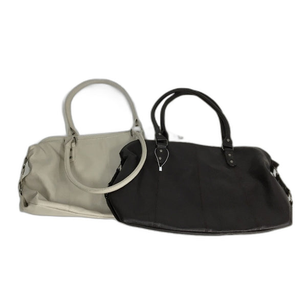 Chocolate & Beige Soft Faux Leather Classic Style Hand Bag Matching Set NEW