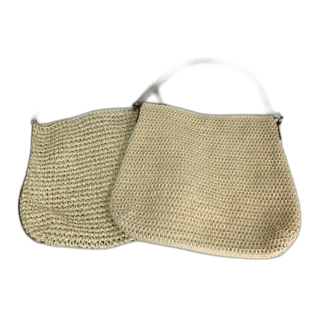 Mocha Brown & Olive Green Rope Handled Woven Fibre Style Market Tote Bag Set NEW