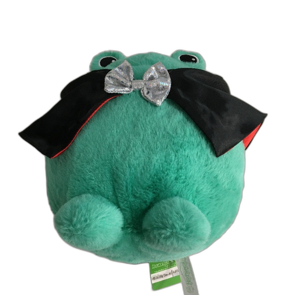 Soft Plush Fanged Green Frogs In Black Capes 4 Piece Stuffed Animal Toy Pack NEW