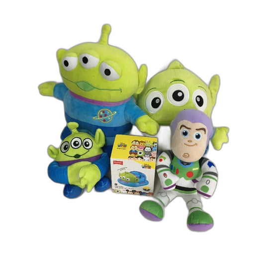 Disney Pixar Toy Story 5 Piece Plush Buzz Lightyear & Alien Puppet Toy Pack NEW