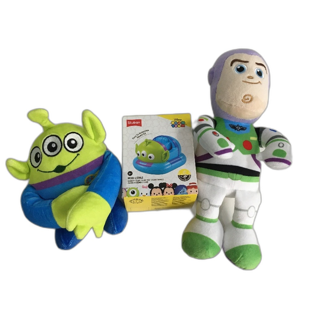Disney Pixar Toy Story 5 Piece Plush Buzz Lightyear & Alien Puppet Toy Pack NEW