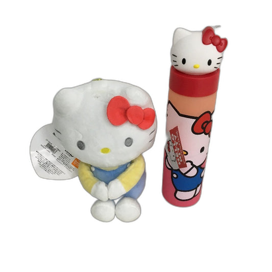 Sanrio Hello Kitty Screw Top 700ml Drink Bottle & Zip Storage Plush Toy NEW