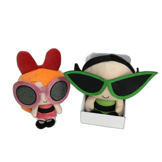 Powerpuff Girls 2 Pack Bundle Blossom & Buttercup With Sunglasses Plush Toys NEW