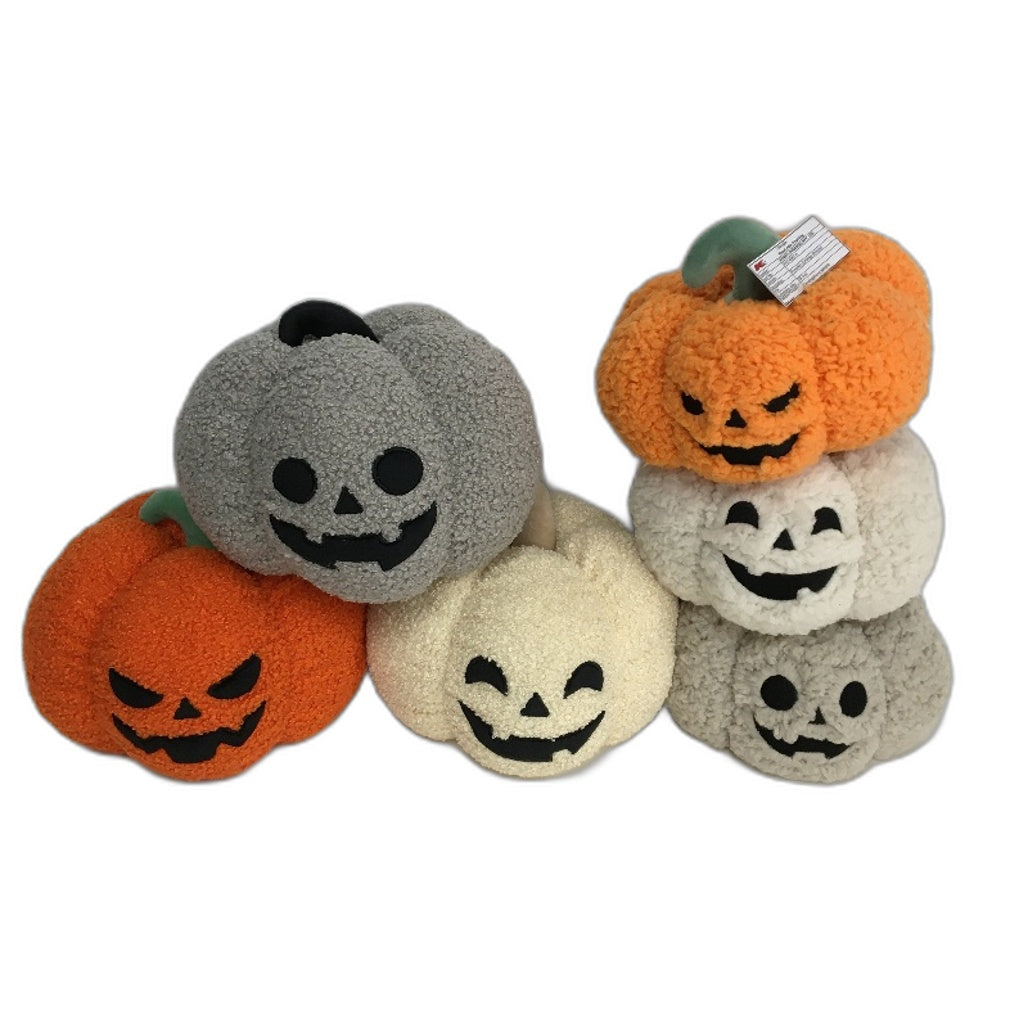COLLECTABLE 6Pce Various Halloween Pumpkin Yarn Sherpa Look Stuffed Toy Pack NEW