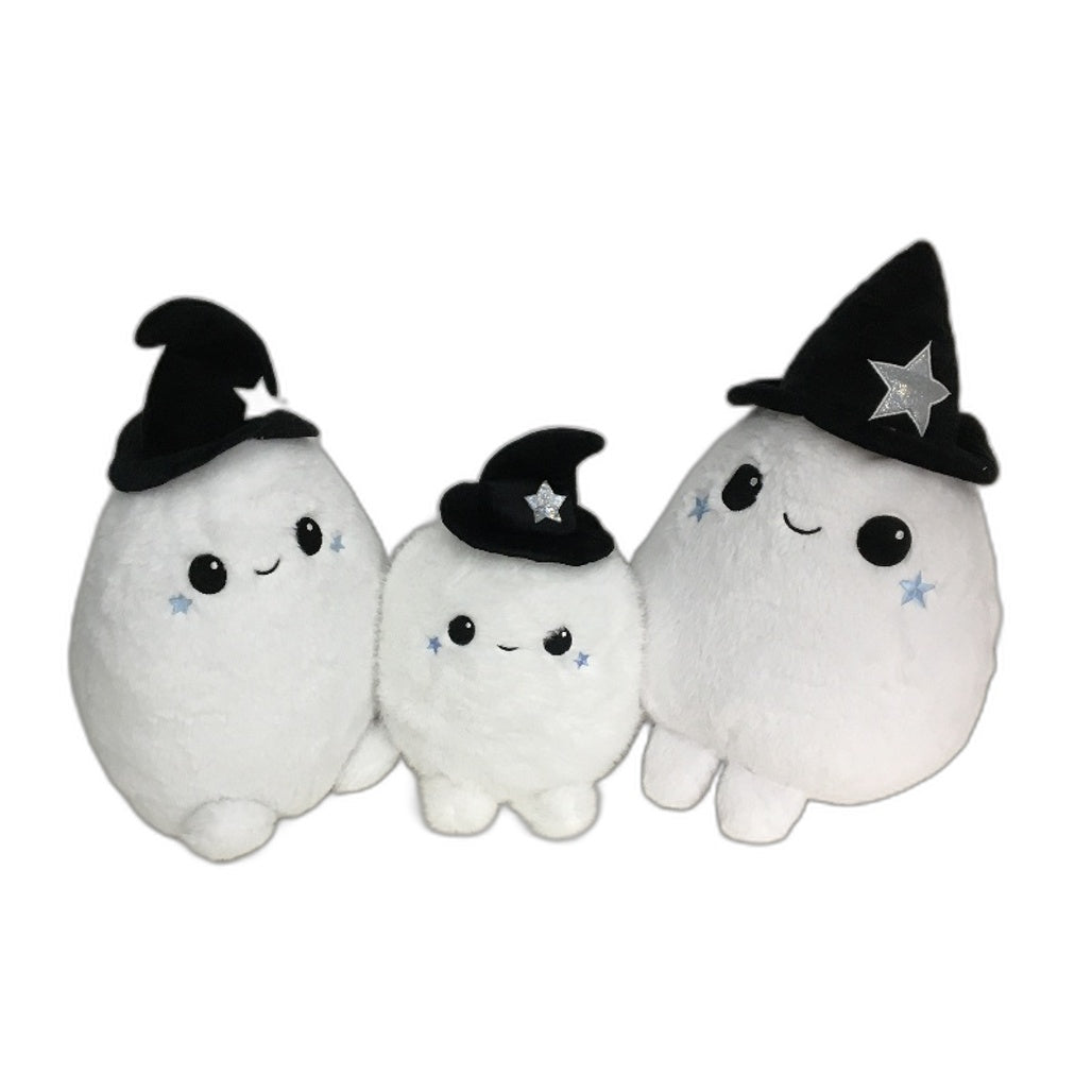COLLECTABLE 3Pce Soft & Fluffy Happy Ghost Themed Stuffed Toy Pack NEW
