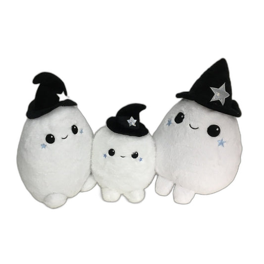 COLLECTABLE 3Pce Soft & Fluffy Happy Ghost Themed Stuffed Toy Pack NEW