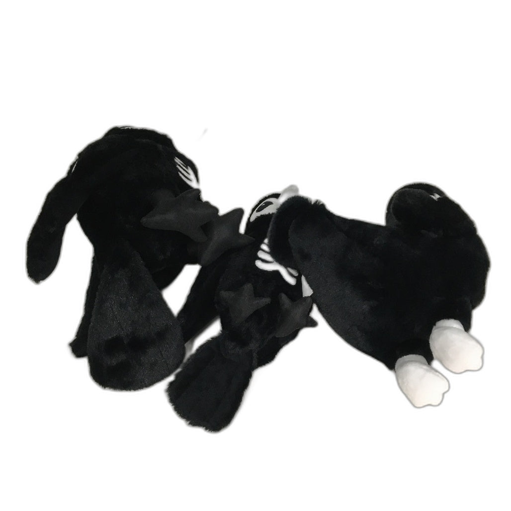 COLLECTABLE 3Pce Soft & Fluffy Skeleton Black Bird Themed Stuffed Toy Pack NEW