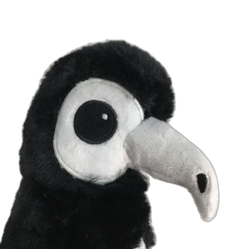 COLLECTABLE 3Pce Soft & Fluffy Skeleton Black Bird Themed Stuffed Toy Pack NEW