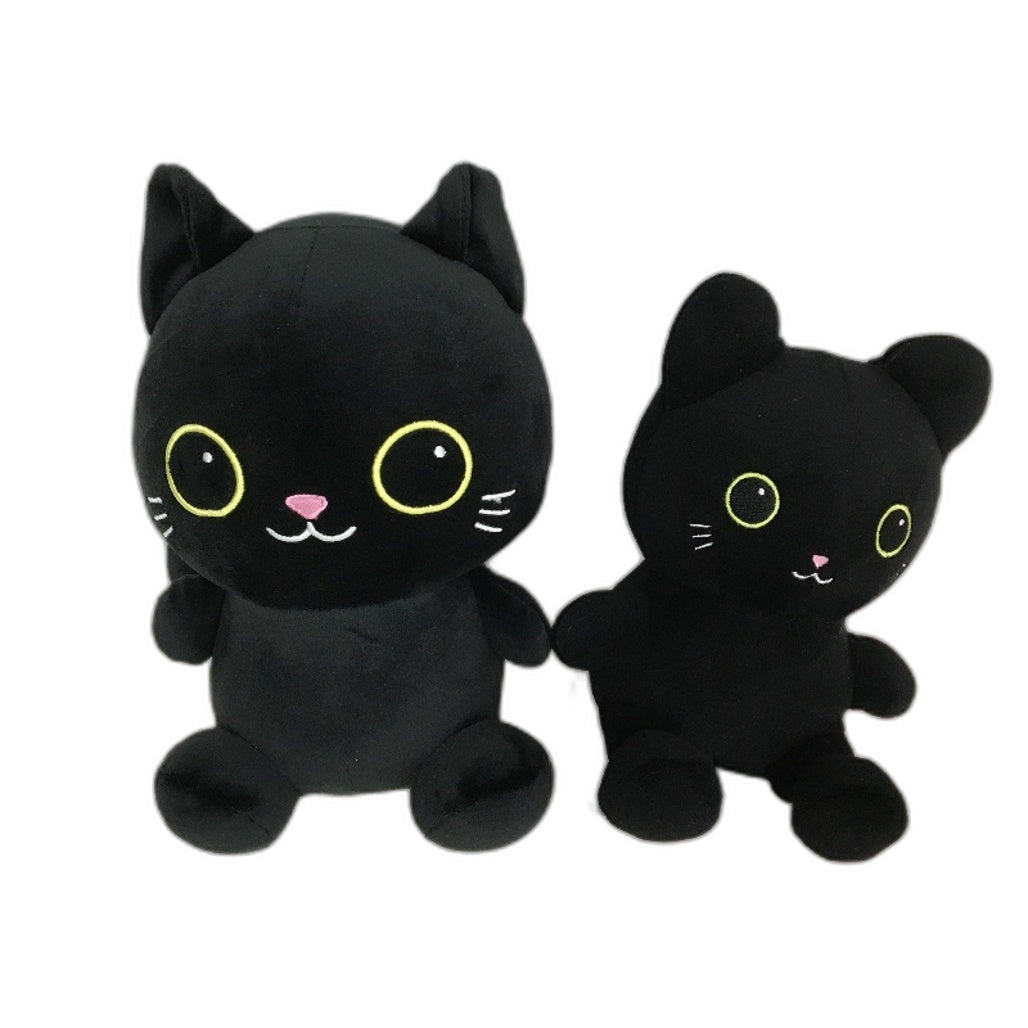 COLLECTABLE 4Pce Soft & Fluffy Skeleton Black Cat Themed Stuffed Toy Pack NEW