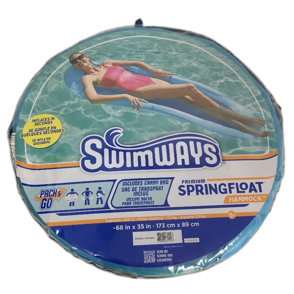 SwimWays Premium Spring Float Hammock & Papasan 2 Piece Pack & Carry Bags NEW