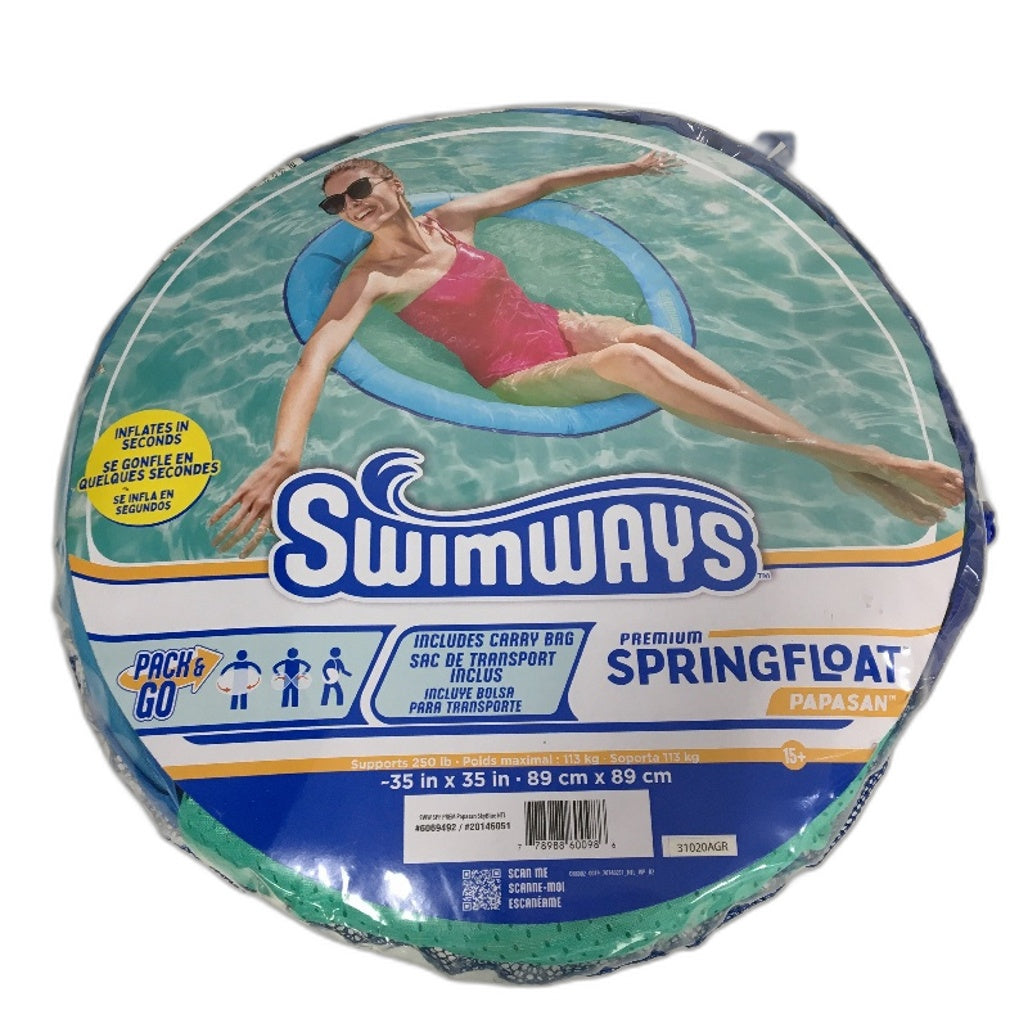 SwimWays Premium Spring Float Hammock & Papasan 2 Piece Pack & Carry Bags NEW