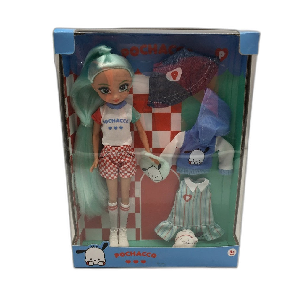 Hello Kitty & Friends Pochacco Mini Fig & Green Hair Doll Play Set Age 3+ NEW