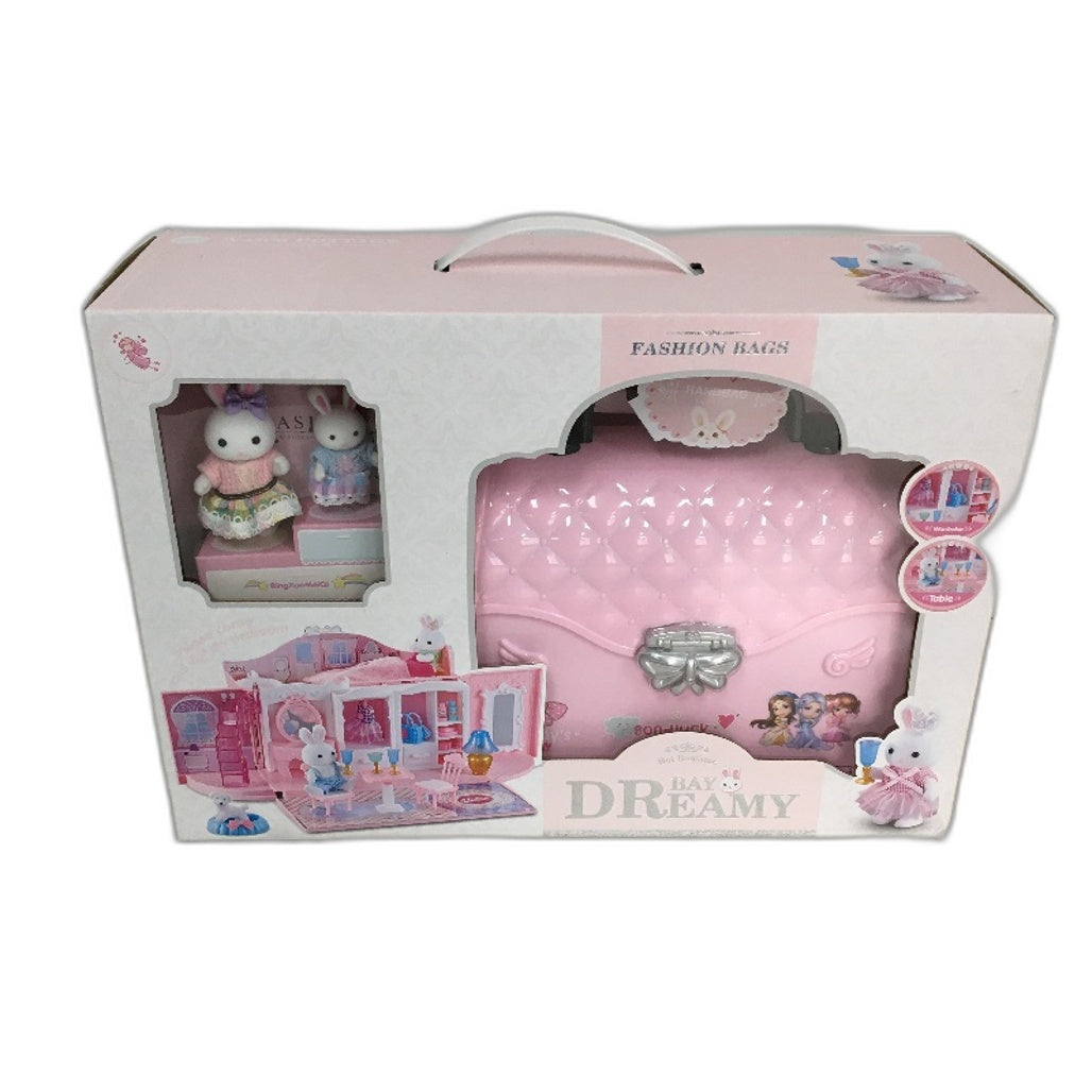 Yasini  Forest Friends Handbag Doll House & Rabbit Figurine Playset Age 3+ NEW