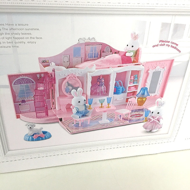 Yasini  Forest Friends Handbag Doll House & Rabbit Figurine Playset Age 3+ NEW